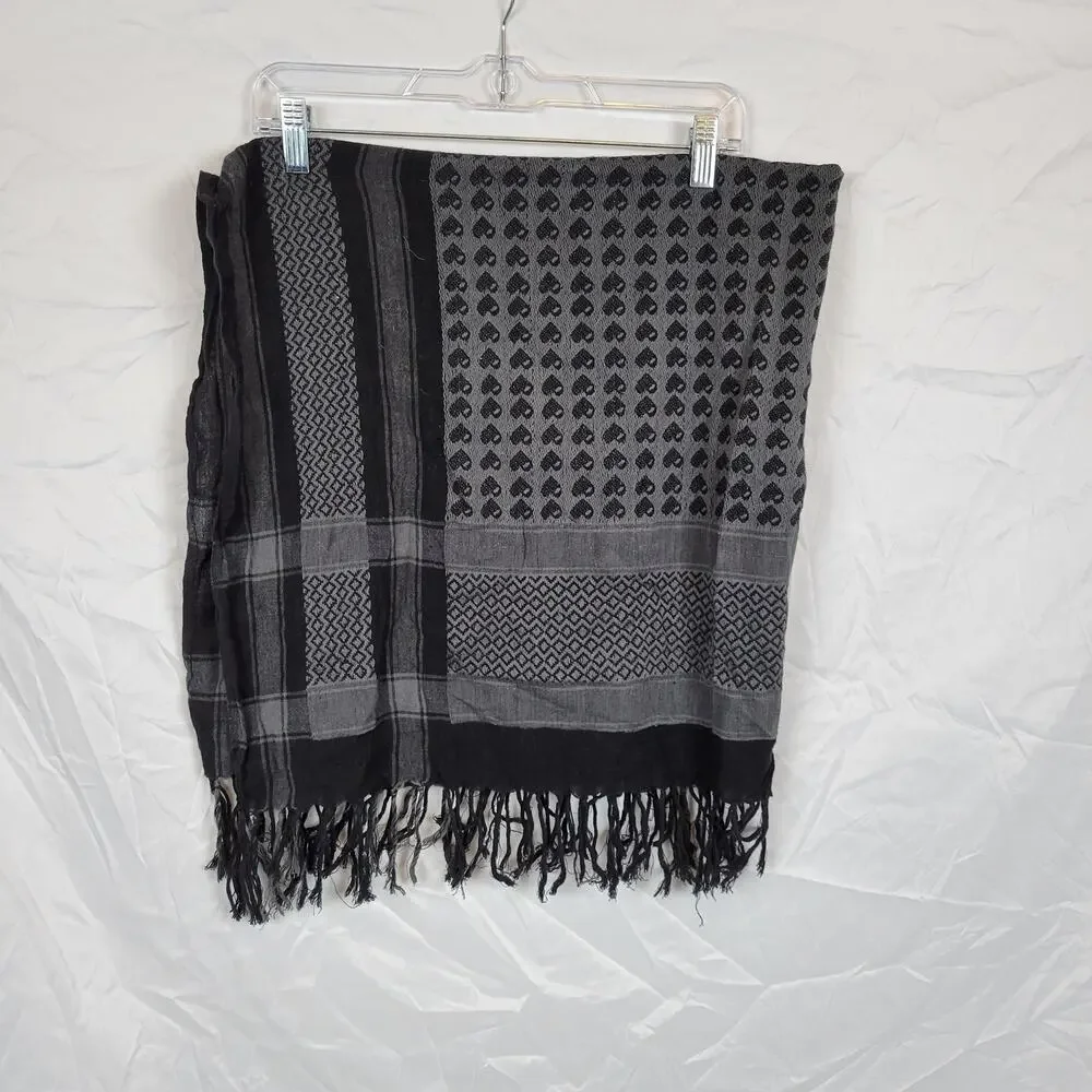 Black & Grey Square Scarf 36x36